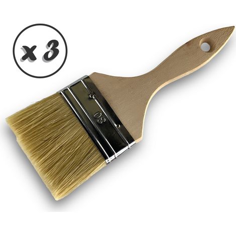 Pinceau queue de morue Largeur 70 mm Différentes épaisseurs Tous travaux peinture, laques, vernis - Quantité x 3 - Double épaisseur - 80 mm (1/5)
