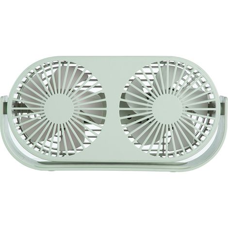 1 Ventilateur de bureau, 3 vitesses, tête rotative 360°, alimentation USB, silencieux, pour maison, bureau, chambre (1/5)