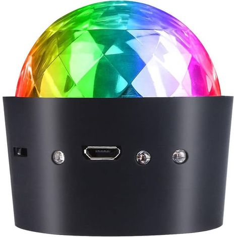 Mini lampe disco, multicolore, activée par le son, alimentée par piles (1/5)