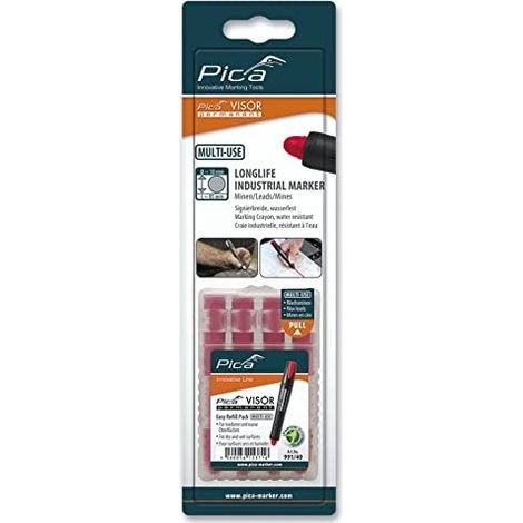 Pica VISOR Permanent Sets Mine di Ricambio Rosso-SB