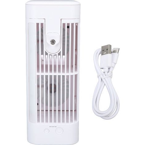 Desk fan with night light and sprayer, adjustable, quiet and compact (1/5)