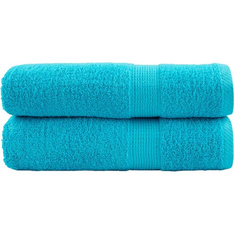 Serviettes de qualité supérieure SOLUND, lot de 2, turquoise, 50 x 100 cm, 600 g/m²