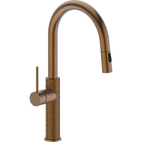 Sapho - Spültischarmatur mit ausziehbarer Brause, Kupfer matt FR576PG (1/5)