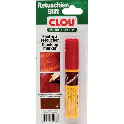 Rotulador de retocar para madera Nr. 4 nogal medio (por 4)