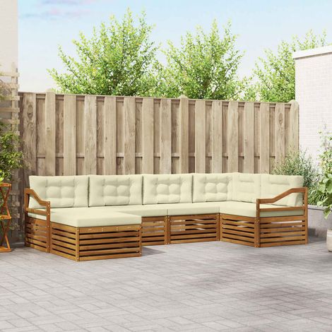 Teenpull – Outdoor-Sofagarnitur 6 Stk. Natur und Creme (1/5)