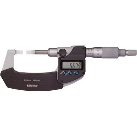 MITUTOYO Micromètre digital pour mesure de gorges, Plage de mesure: 0-25 mm