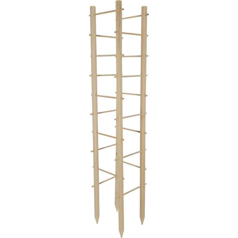 Ac-Deco – Support pour plantes en bois 150 cm – 30 x 30 cm – Bois de pin et hêtre – 4 piquets + 20 baguettes – Pour plantes grimpantes (1/4)