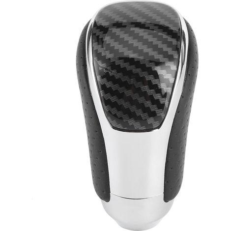 Schwarzer, perforierter Schalthebelgriff aus Kunstleder, Carbon-Optik, ergonomisch, kompatibel mit Crown/Alphard/Vellfire 2015-2019 (1/5)