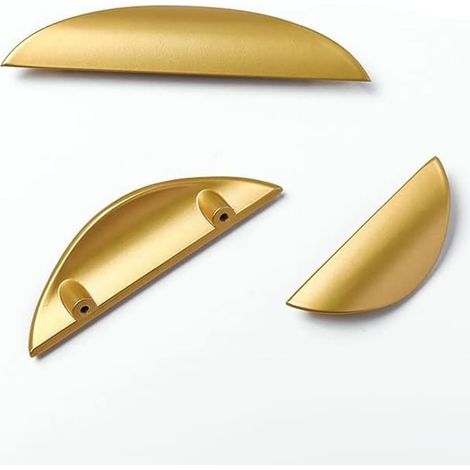Set di due maniglie per cassetti/ante da cucina con passo fori di 32 mm (1,25 pollici) - lega di zinco - colore oro - stile - Per armadi - bagni - e toelette (1/5)