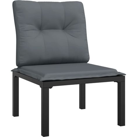 Maison Exclusive - Poltrona da Giardino con Cuscini Polyrattan Nero e Grigio