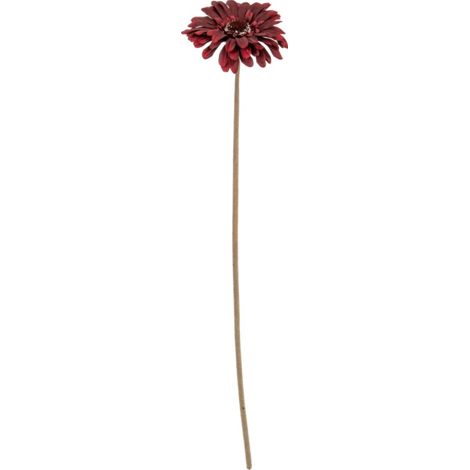 Burgundy Gerbera Stem Artificial Flower - Plastic - L11 x W11 x H53 cm - Burgundy
