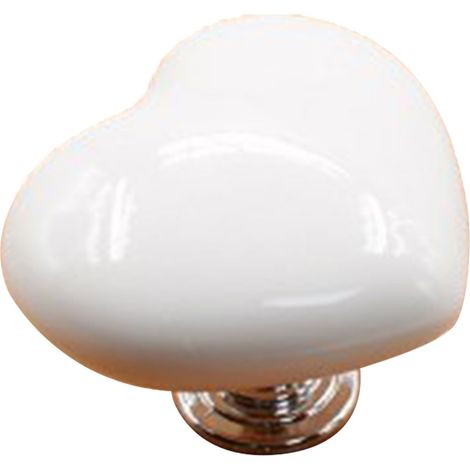 Bouton de réservoir de toilette en forme de cœur, en plastique, universel, blanc, de rechange pour salle de bain (1/5)