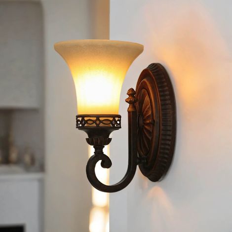 Lampe murale ANABELL 1 en marron L:16cm Lampe de campagne (1/5)