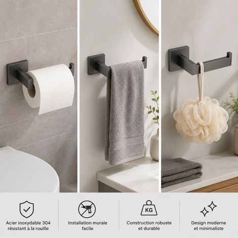 Cle Lavabo 8 en 1 ABS 2 Pieces 30 cm - Cle de Robinetterie Multifonction Sanitaire (1/4)