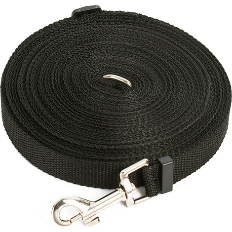 Laisse longue pour chien, 32,8 pieds, réglable, Portable, entraînement pour grands chiens, randonnée, Camping, natation, noire (1/5)