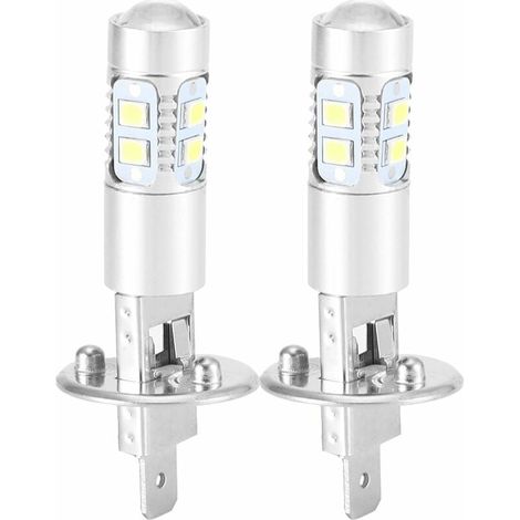Ampoule Led H1 - 100 W - 6000 K - 1800 Lm - Angle De Diffusion 360° - Pour Phares Et Feux De Brouillard - Lot De 2 (1/2)