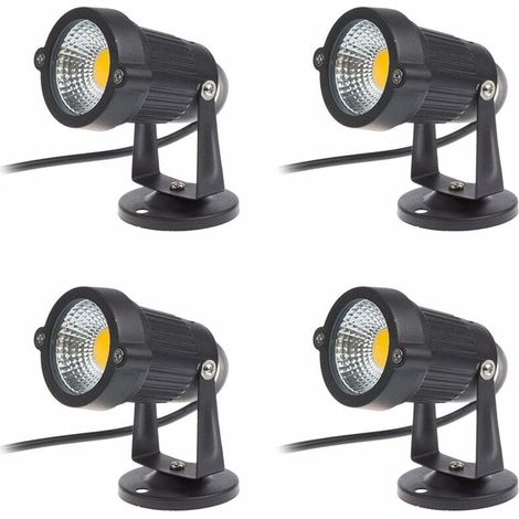 Lot de 4 Spot LED 3W 220V Spots Jardin Orientables Luminaires Extérieur Jardin Terrasse (1/4)