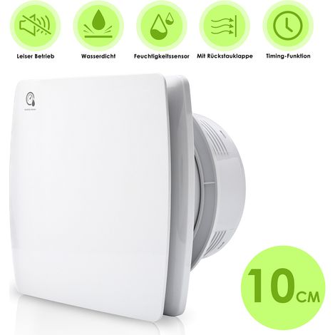 Randaco Ventilateur de salle capteur d'humidité Silencieuxde ventilateur 100mm ventilateur pour Salle de Bain