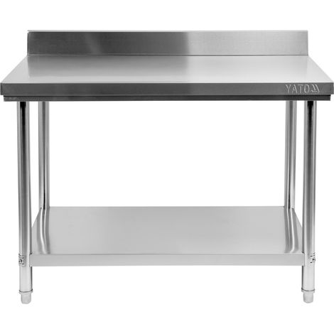 Edelstahl Arbeitstisch mit Regal 80x70x85+10 cm