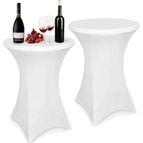 Stück Stretch-Tischdeckenbezug 80 x 110 cm, Stretch-Tischhusse, Stehtischhusse für Stehtische, Geburtstagsfeiern, Hochzeitsbankette, Heimdekoration, Schwarz