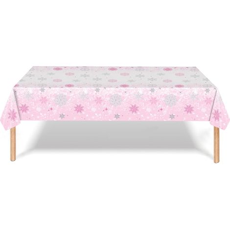 Nappe De Table Flocon De Neige - Polyéthylène - 274 x 137 cm - Pour Fêtes De Fin D'Année Réveillons Et Rassemblements Familiaux - 1 Pièce (1/5)