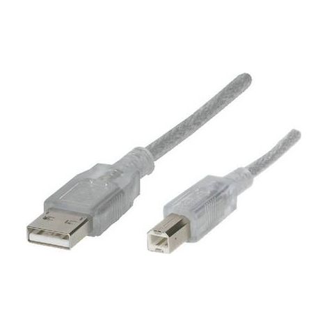 Renkforce Câble USB USB 2.0 USB-A mâle, USB-B mâle 1.80 m transparent RF-4538144 (1/2)
