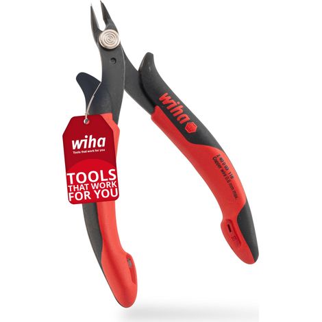 Wiha Pince coupante diagonale Electronic Tête très étroite, pointue sans flanc 128 mm, 5 1/8" (26812)