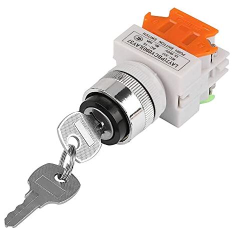 Commutateur Rotatif à Clé à 2 Positions avec 2 Clés Interrupteur de Verrouillage pour Ouvrir Fermer le Circuit 220V