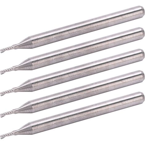 Lot de 5 fraises à spirale en acier tungstène pour le travail du bois et le fraisage CNC, 3,175 x 1 x 3 mm (1/5)