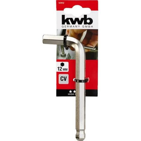 Llave hexagonal kwb 147412 acero cromo vanadio 12 mm