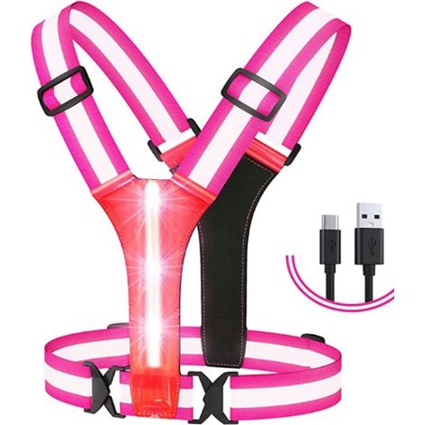Gilet réfléchissant LED rechargeable pour course nocturne accessoire de sécurité pour coureurs et marcheurs homme et femme (1/5)