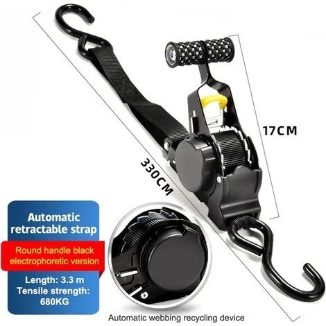 (A1) Sangle rétractable automatique à cliquet, ruban de serrage automatique, sangles rétractables pour motos, sangles de bagages pratiques (1/5)