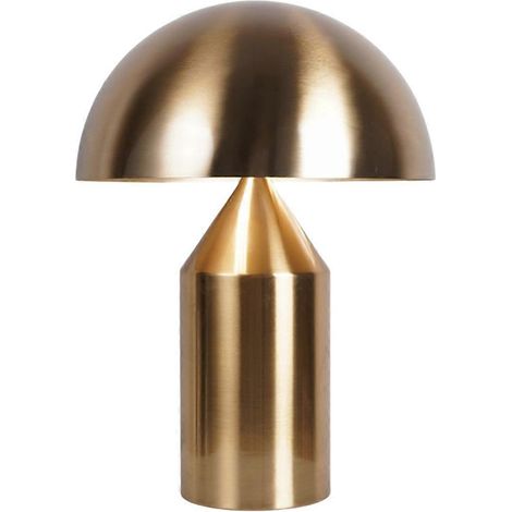 Lampe de table champignon en fer nordique, interface E27, prise UE dorée - Or (1/5)