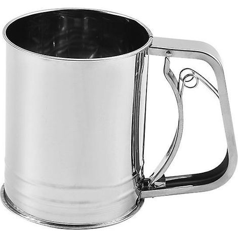 tamis De Farine 500 Ml Cuisson Tasse De Tamis Passoire Farine Acier Inoxydable Argent Pour Filtrer Farine, Cacao En Poudre, Sucre En Poudre (1/5)