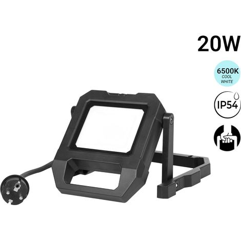 Reflector LED Portátil De Trabajo Con Cable Y Soporte - 20W