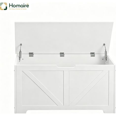 Weißer Beistelltisch aus Holz mit Stauraum 100 x 40 x 47 cm HOMAIRE (1/5)
