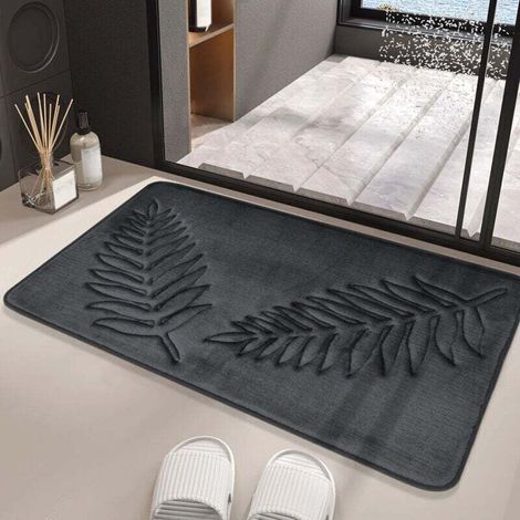 Tapis de Bain en Mousse à Mémoire de Forme,40 x 60 cm Tapis de Bain Antiderapant,Tapis Salle de Bain Épaissi Tapis Sortie de Douche Absorbant,Mousse à Mémoire Forme Doux et Confortable Respirant (1/4)