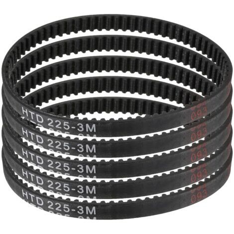 5pcs HTD-3M Courroie de Distribution en Caoutchouc 75 Dents, 225mm Longueur de Pas x 6mm Largeur x 2.4mm Hauteur, Courroie de Poulie en Boucle Fermée (1/5)