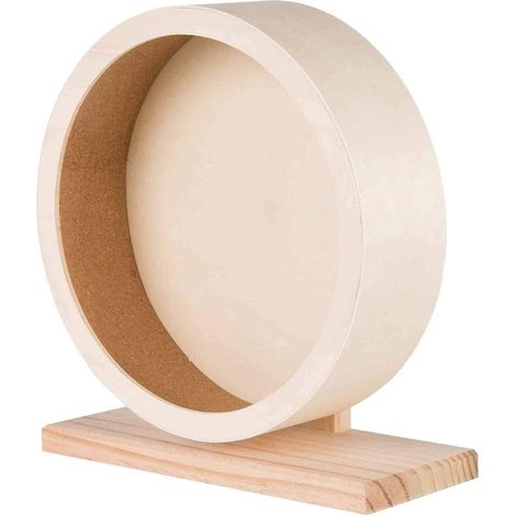 Leises Laufrad aus Holz mit Korkkissen für Hamster – Ideal für Golden Silk Bear Hamster, Chinchillas, Meerschweinchen und mehr (1/3)