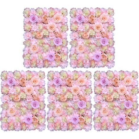 Panneaux Muraux de Fleurs, Design Élégant, Polyvalent pour Événements, Rose (1/2)
