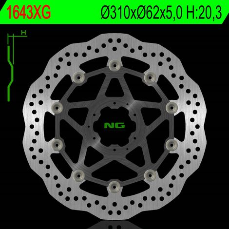 Disco de freno delantero NG, Honda CRF 1000L/1100L, aluminio, 310 mm Wave