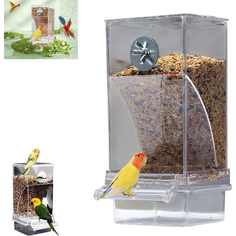 1er-Packung – Automatischer Vogelfutterautomat – Automatischer Käfigfutterautomat – Automatischer Papageienfutterautomat – Geeignet für kleine und mittelgroße Papageien – Vogelkäfigzubehör