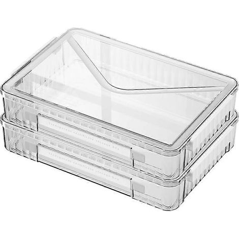 Set mit 2 Papieraufbewahrungstaschen (8,5 x 11 Zoll), transparente Kunststoff-Organizer für A4-Dokumente mit Griff, tragbare Aufbewahrungsbox für Kunstprojekte (1/5)