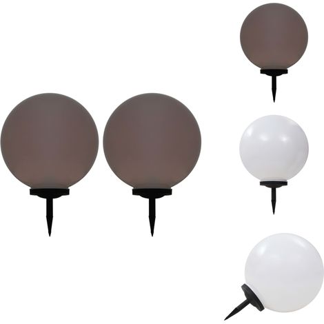 Außen-Solarlampen 2 Stk. LED Kugel 50 cm RGB - LED-Gartenleuchte - Solarleuchte - Außenscheinwerfer - Outdoor-Beleuchtung - Dekobeleuchtung (1/5)