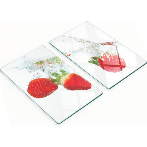Tablas decorativas de vidrio para cortar y servir fresas y agua, 2 x 30 x 52 cm (1/5)