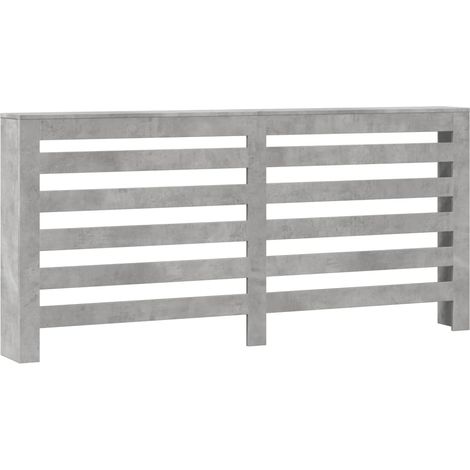 Cache-radiateur gris béton 175x20x82 cm bois d'ingénierie