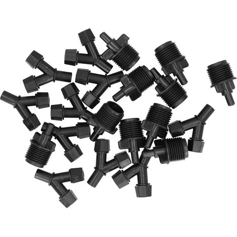 10pcs G1/2 Buse Pulvérisateur de Jardin en Plastique Pulvérisation Double pour Pelouse Agriculture (1/5)