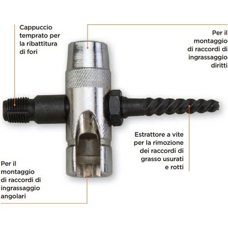 UTENSILE RIMOZIONE INSTALLAZIONE RACCORDI TESTINE INGRASSATORI ESO2