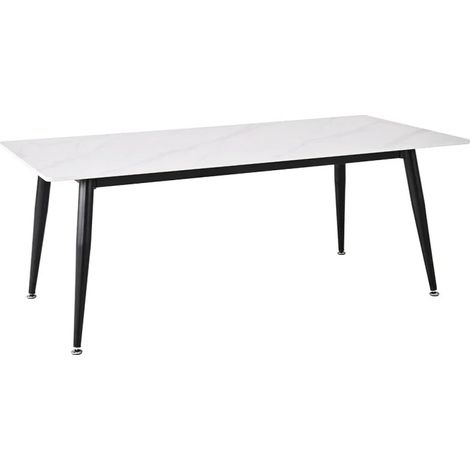 Table basse 120 cm céramique blanc marbré pieds métal - RYDER 2 (1/5)
