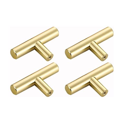 4 Pcs Door Knobs, T Bar Single Hole Handle, Vintage Furniture Knob Pulls, for Dresser, Cabinet, Furniture, with Matching Screws (1/5)